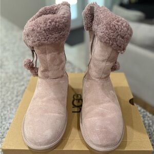 UGG Short Boots with Plush Cuff
